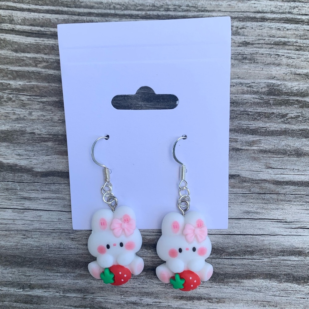 Strawberry Bunny Earrings